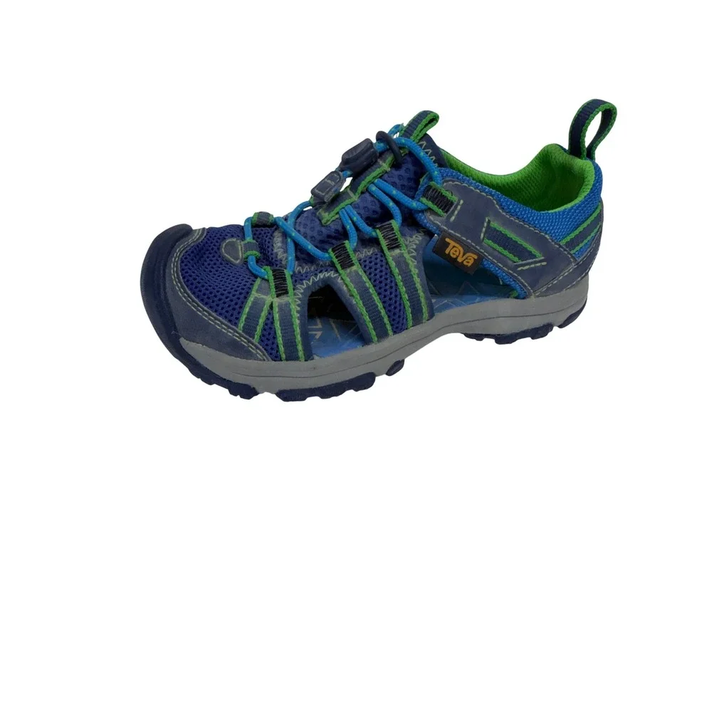 Teva Manatee‎ Sandals Kids Size 12 Blue Green Excellent Closed Toe Water Shoes